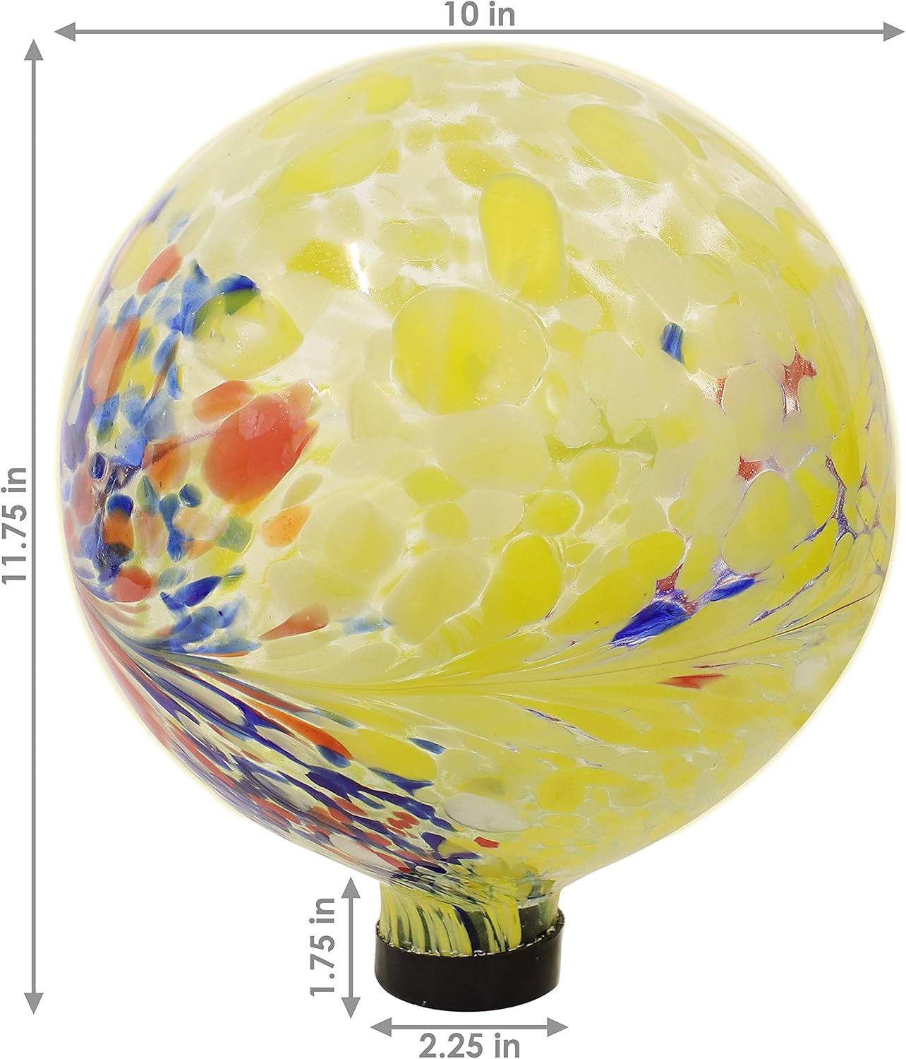 Sunnydaze 10-Inch Gazing Ball for Garden - Glass Gazing Globe for Outside - Garden Orb Yard Decor