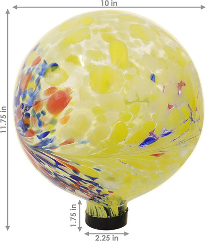 Sunnydaze 10-Inch Gazing Ball for Garden - Glass Gazing Globe for Outside - Garden Orb Yard Decor