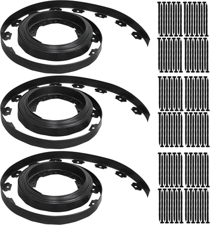 Gardzen 1.5" x 100' Landscape Edging Kit, Garden Edging Coil Comes with 120 Pcs Spikes, No Dig Lawn