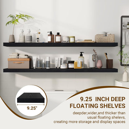 55 Inch Floating Shelves, 55"x9.25"x1.5" Inch Deep Floating Shelves for Wall, Wooden Shelves for