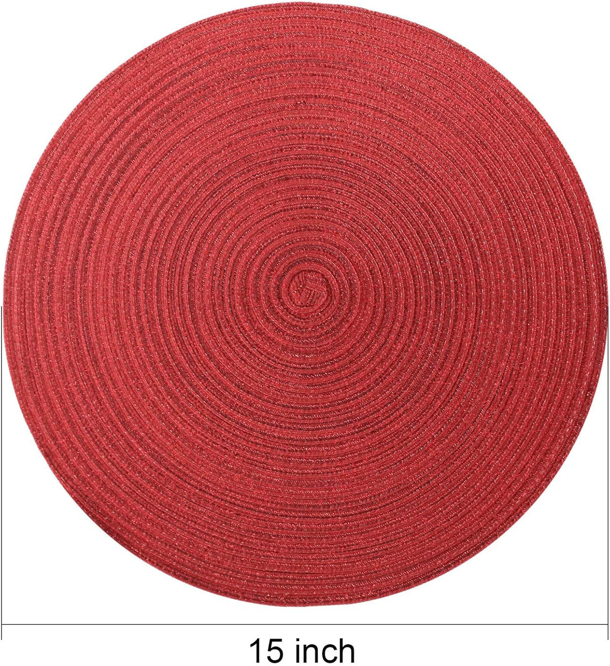 AHHFSMEI Round Braided Placemats Set of 6 Round Table Mats for Dining Tables Natural Woven Heat