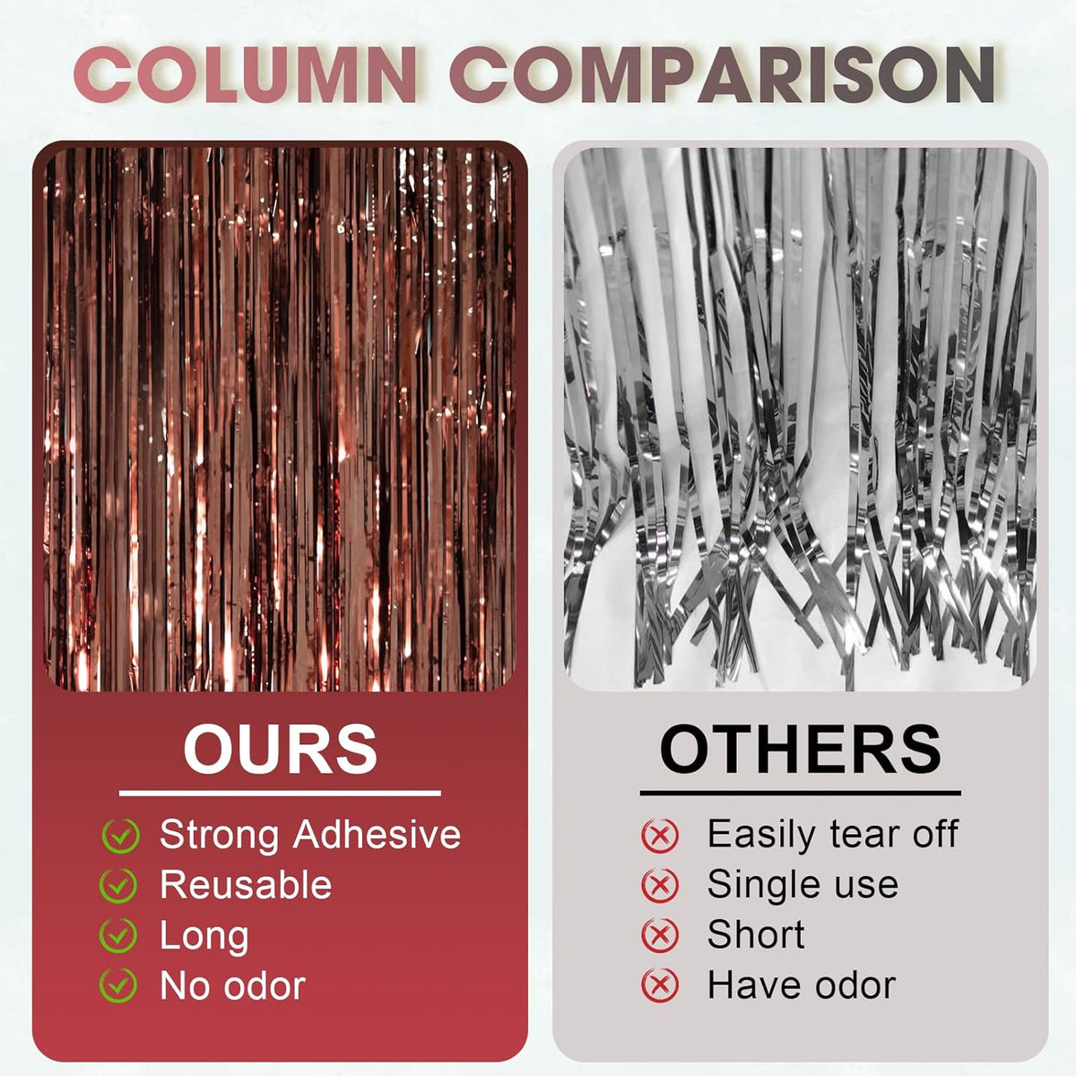 3 Pack 3.3 x 8.2 ft Brown Foil Fringe Backdrop Curtains, Tinsel Streamers Party Decorations, Fringe