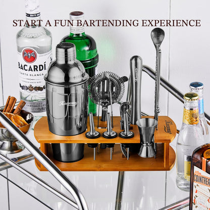 KITESSENSU Cocktail Shaker Set Bartender Kit with Stand | Bar Set Drink Mixer Set with All