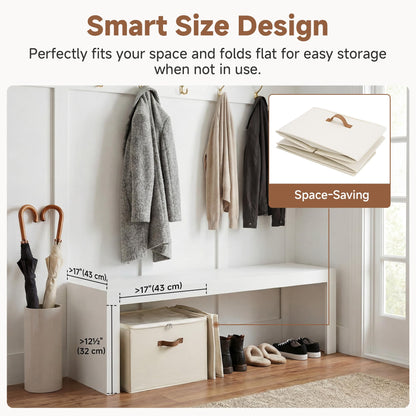 StorageWorks 16-Pair Shoe Organizer for Closet, Adjustable Dividers, Beige