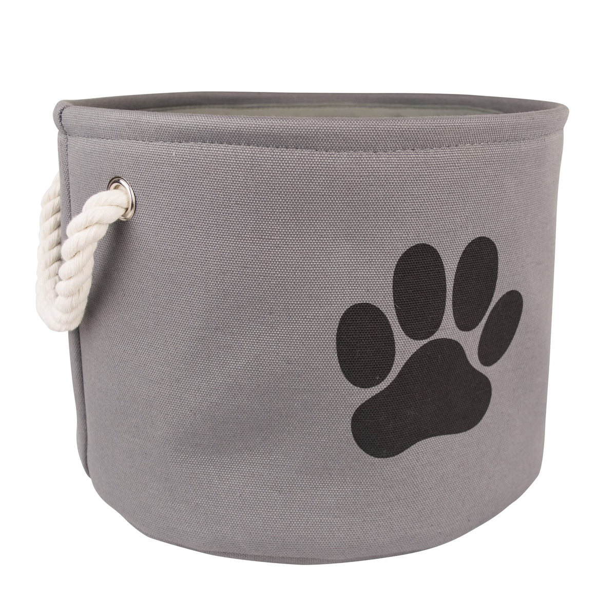 Bone Dry Pet Storage Collection Collapsible Bin, Small Round, Gray