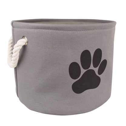 Bone Dry Pet Storage Collection Collapsible Bin, Small Round, Gray