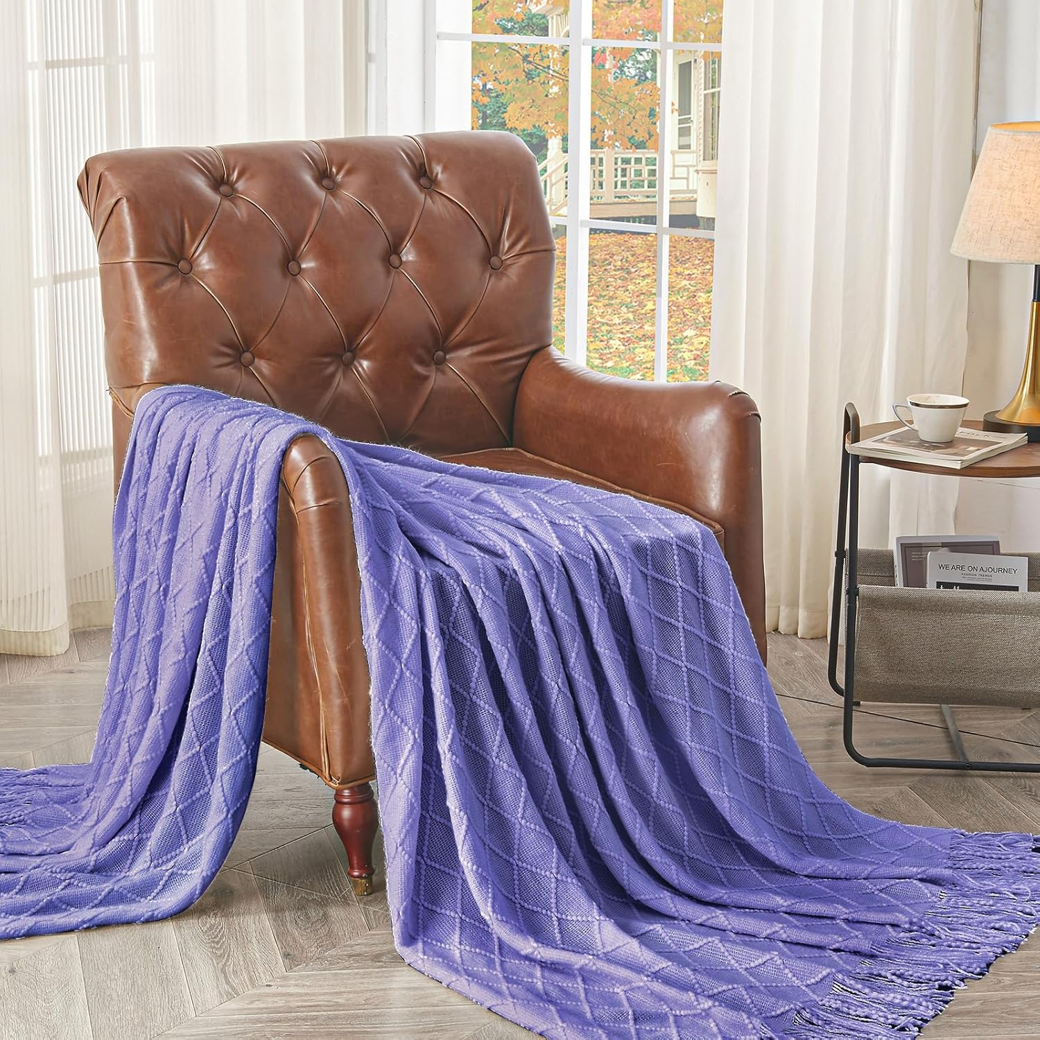 inhand Knitted Throw Blanket for Couch and Bed, Soft Living Room Home Decor Knitted Blanket with