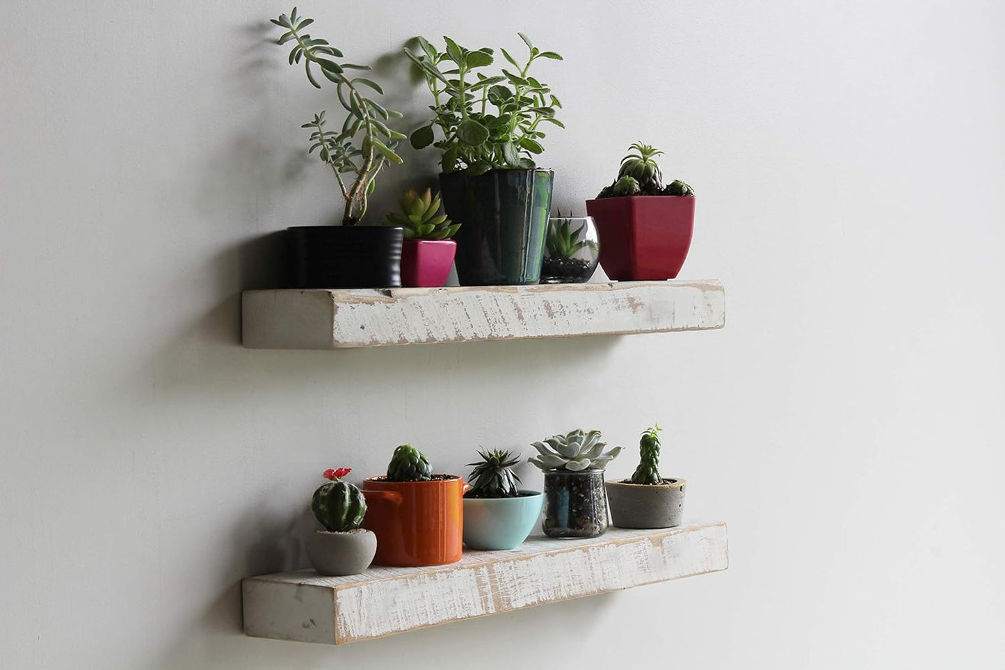 Urban Legacy Reclaimed Barnwood Planks | Floating Shelves for Wall w/Flush Mount Shelf Bracket Set