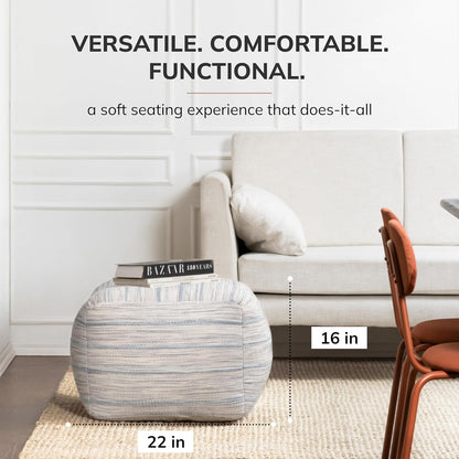 Anji Mountain 22"x22"x16" Handmade & Handcrafted Ottoman Pouf Comfortable Pouf Ottoman Foot Rest &