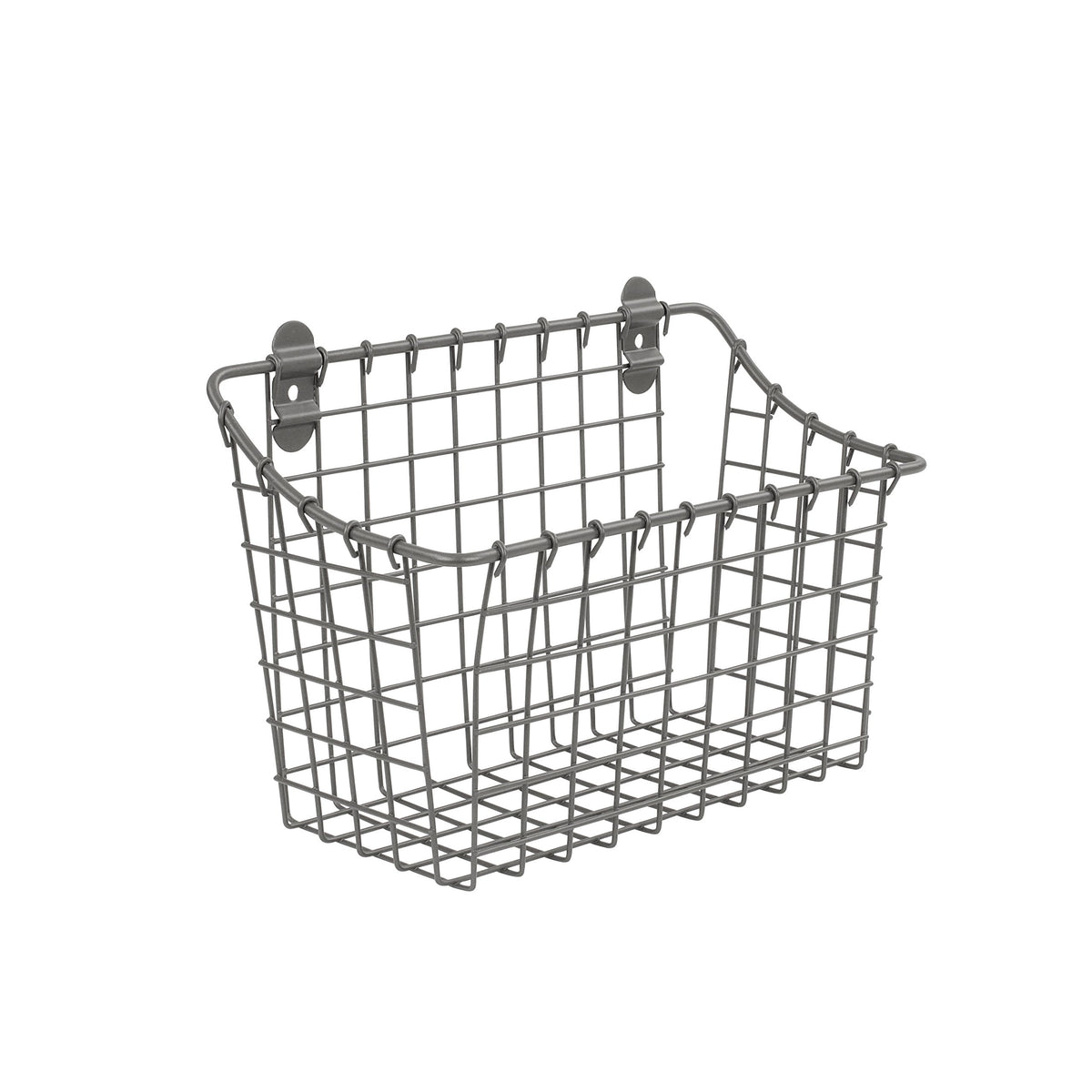 Spectrum Large Wall Mounted Wire Basket Industrial Gray Kitchen Wall Mount Organizer Storage