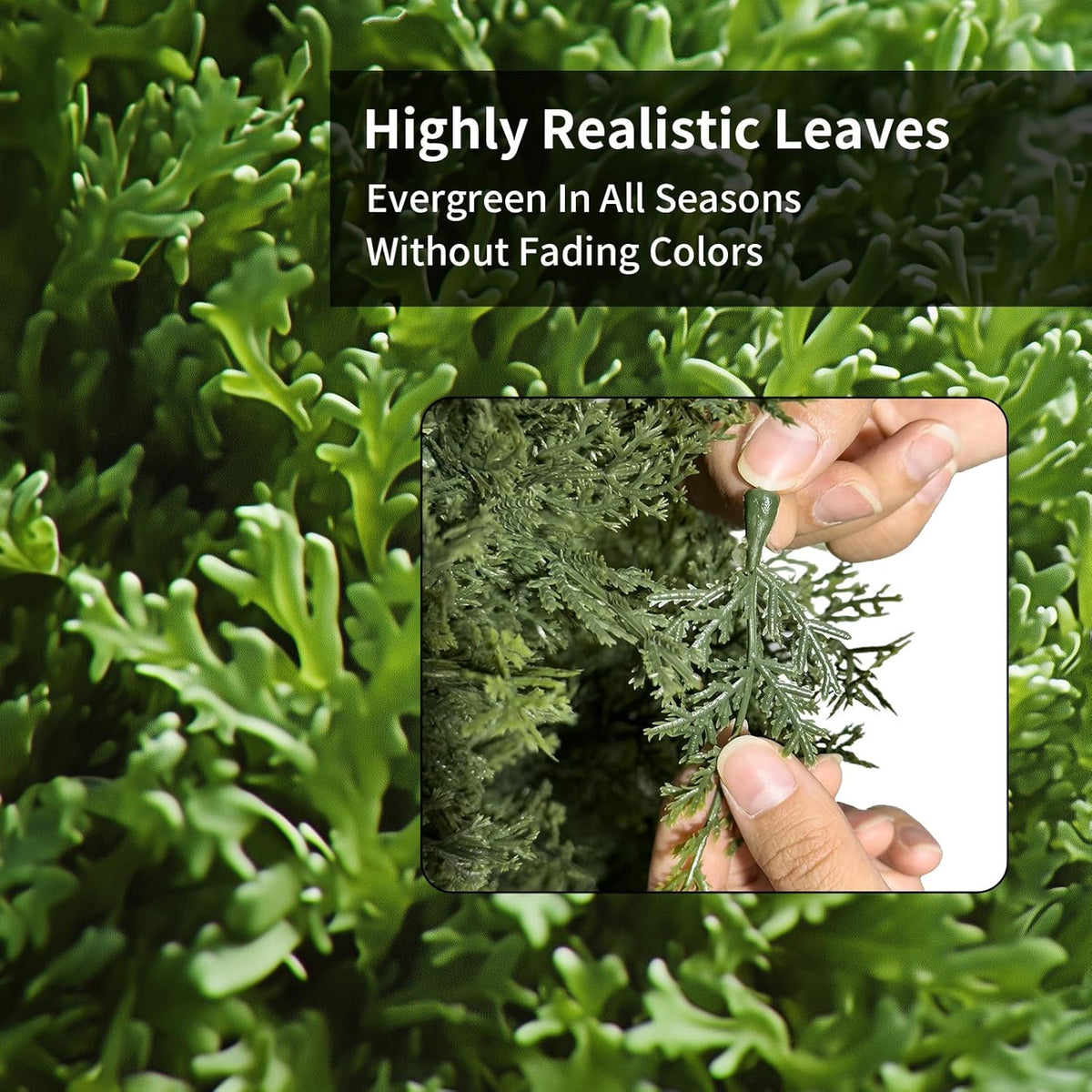 Artificial Cedar Topiary Trees 2 Set, Realistic Fake Cypress Tree Tall Faux Pine Shrubs Plants