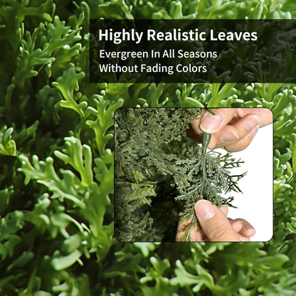 Artificial Cedar Topiary Trees 2 Set, Realistic Fake Cypress Tree Tall Faux Pine Shrubs Plants