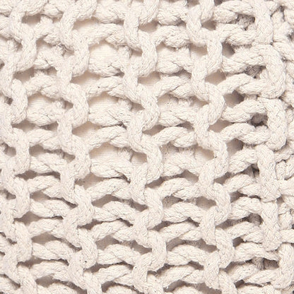 REDEARTH Round Pouf Ottoman - Cable Knitted Boho Poof - Home Décor Cord Pouffe Handmade Circular