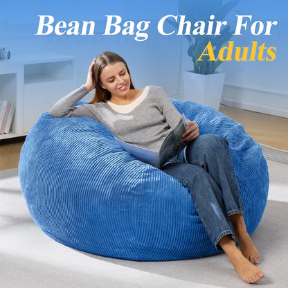 3.5FT Bean Bag Chairs Teardrop Bean Bag Chair for Adults Beanbag Chair with Memory Foam Filled