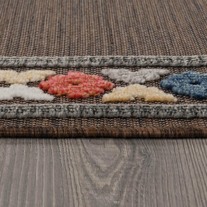 Beverly Rug Outdoor Runner Rug 2x7 Modern Floral Bordered Area Rugs for Indoor and Outdoor Patio