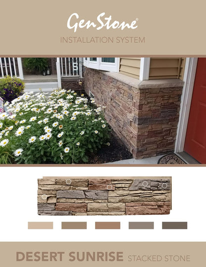 GenStone Faux Stacked Stone Flat Pillar Cap 13.5" x 13.5" x 1.75" in Desert Sunrise Color for Do It