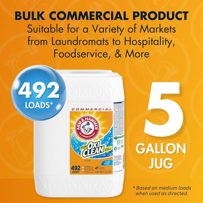 Arm & Hammer plus OxiClean Liquid Laundry Detergent Professional, Fresh Scent, 5 Gallon (Pack of 1)