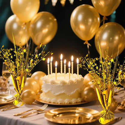 6 Pack Metallic Foil Spray Centerpiece Star Table Decoration Burst Table Centerpieces for Birthday