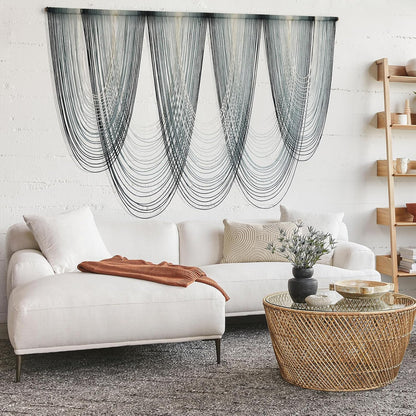 IOWER Large Macrame Wall Hanging Dip-Dyed Macrame Wall Decor Boho Wall Decor Craftsmanship Fiber