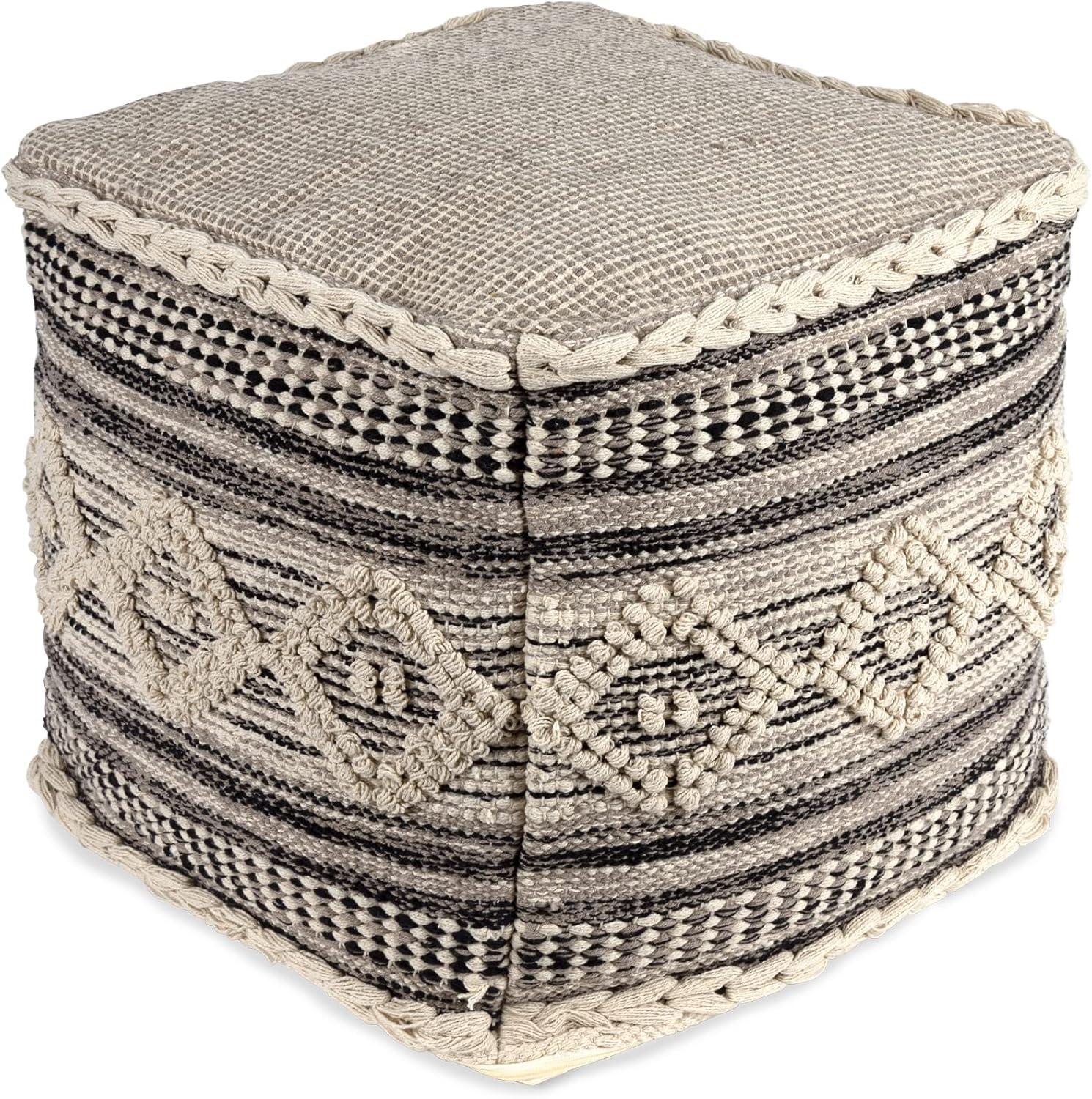 REDEARTH · Tufted Pouf Ottoman with Filler Textured Storage Cube Bean Bag Pouffe Footrest for