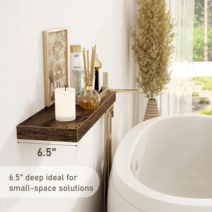 Fun Memories 32 Inch Floating Shelves Wall Shelf Set of 3, Rustic Farmhouse Home Decor Kitchen