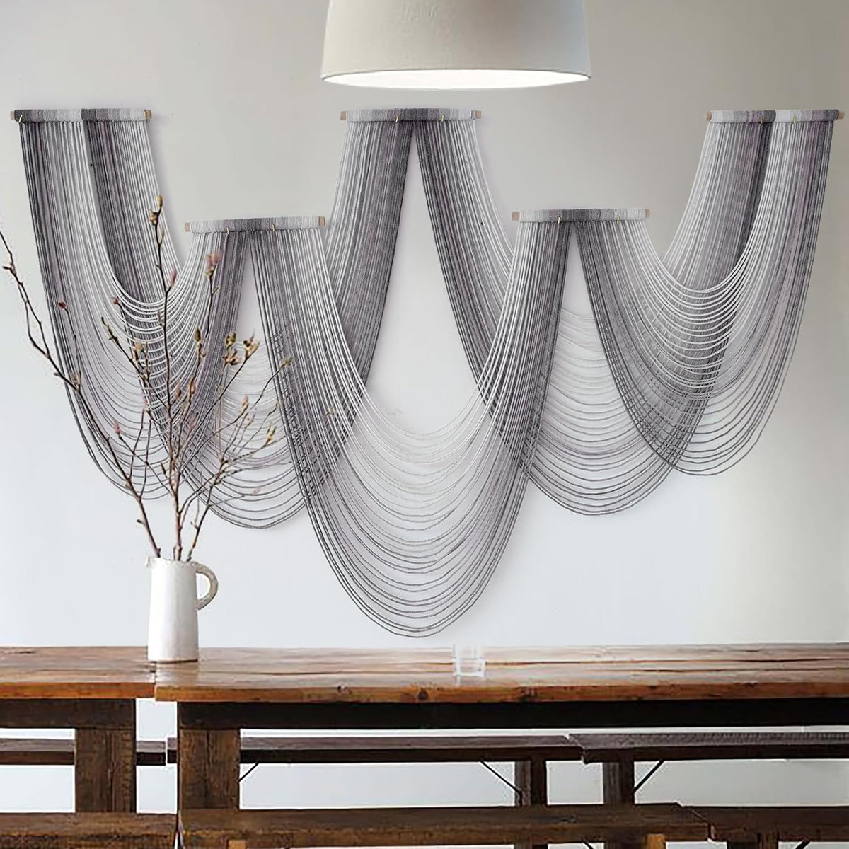 IOWER Large Macrame Wall Hanging Boho Wall Art Handmade Home Decor Dip-Dyed Macrame Wall Decor Wall