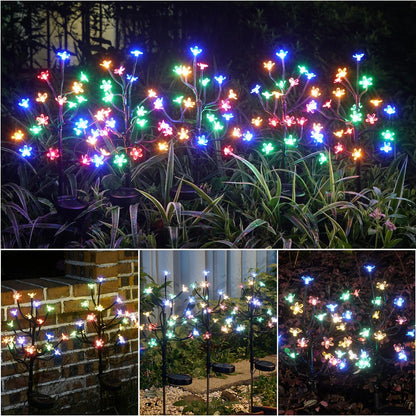 Solar Garden Lights Garden Decor, Solar Flowers Outdoor Decorative,2Pack 40LED Fairy Lights Outdoor