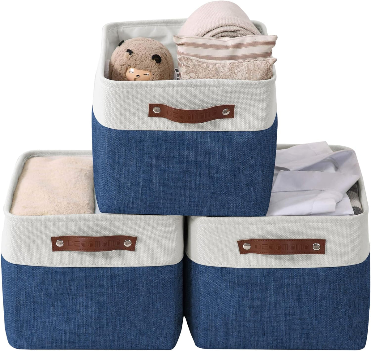 DECOMOMO Storage Bins Fabric Storage Baskets for Shelves, Linen Closet Organization Toys Nursery