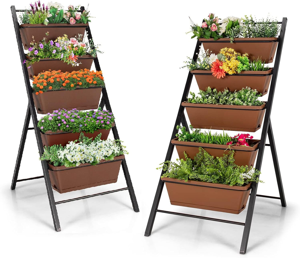 S AFSTAR 5-Tier Vertical Garden Planter, 5-Layer Raised Garden Bed with 5 Detachable Planter Boxes