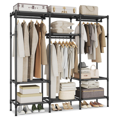 SONGMICS Clothes Rack,72 Inch Large Capacity Portable Closet, Heavy Duty Wardrobe Closet Organizer