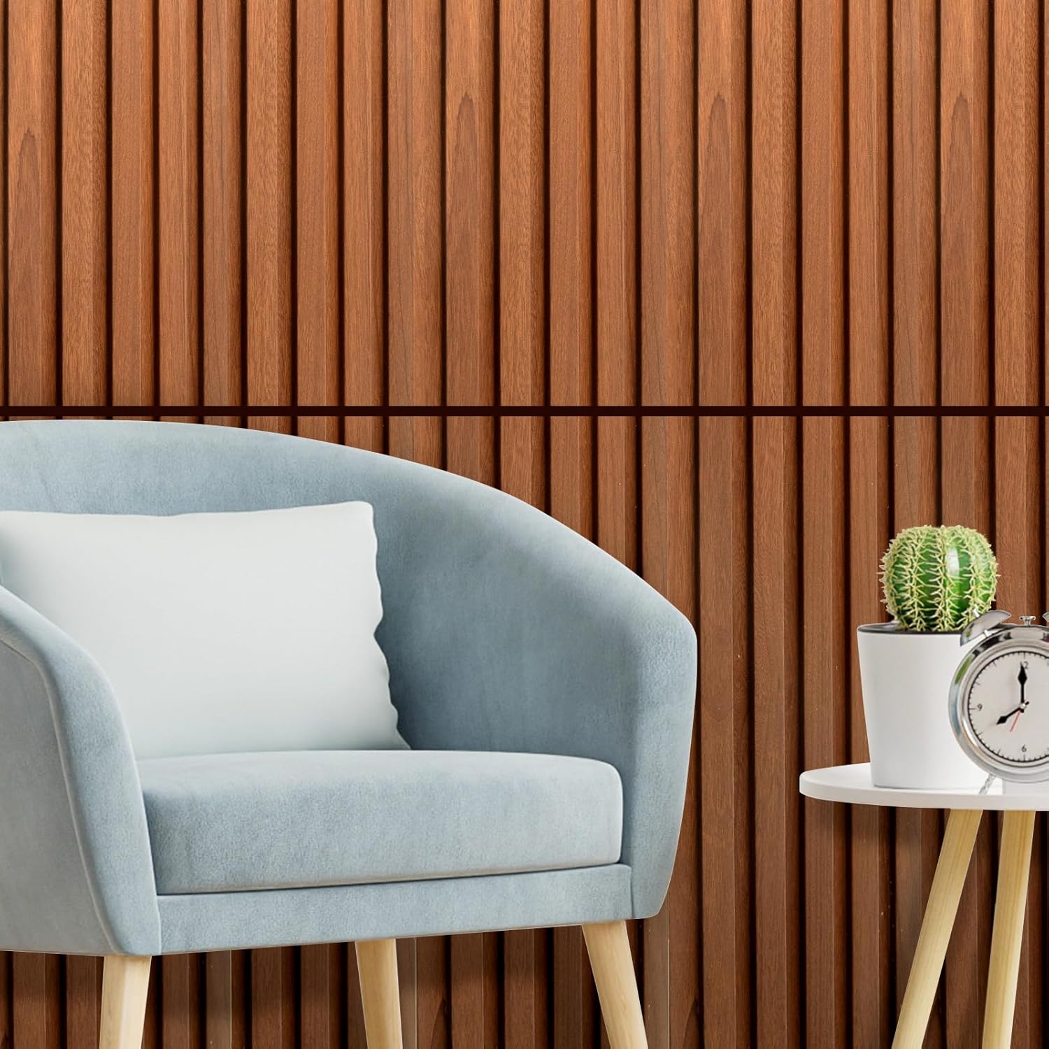 Art3d WPC Wainscoting Panels, 16-Pack 48 x 6 Inch 3D Wall Accents for Interior Wall Decor, Living