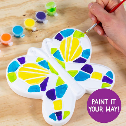 Creative Roots Mosaic Butterfly Stepping Stone Kit, Includes 7-Inch Ceramic Stepping Stone & 6