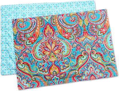 NEWLAKE Quilted Cotton Bed Pillowcases,European Gorgeous Floral Pattern, 2 Pieces, 20x36 Inch