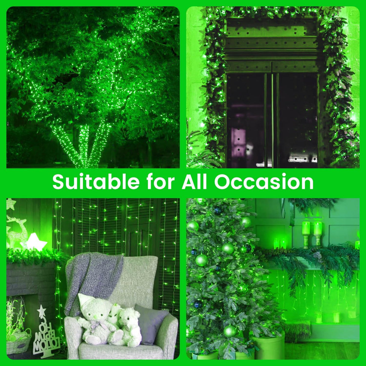2 Pack Halloween String Lights Battery Operated with Timer, 66FT 200 LED Waterproof Battery Fairy