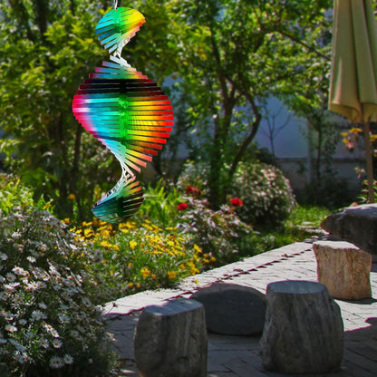 Wind Spinner Rainbow Wave Wind Spinners for Yard and Garden,15in Hanging Kinetic Yard Art Wind