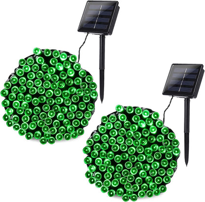 Joomer Green Solar Christmas Lights, 2 Pack Total 144FT 400 LED 8 Modes Waterproof Solar Christmas