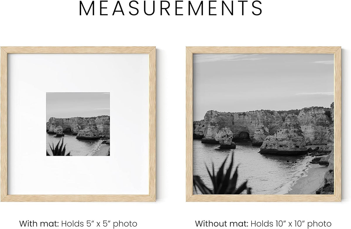 HAUS AND HUES Oak 10x10 Square Picture Frames, Set of 25, Beige, Wall-Mountable, Modern Gallery