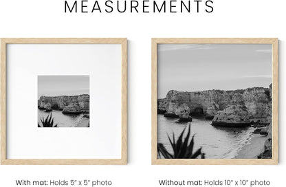 HAUS AND HUES Oak 10x10 Square Picture Frames, Set of 25, Beige, Wall-Mountable, Modern Gallery
