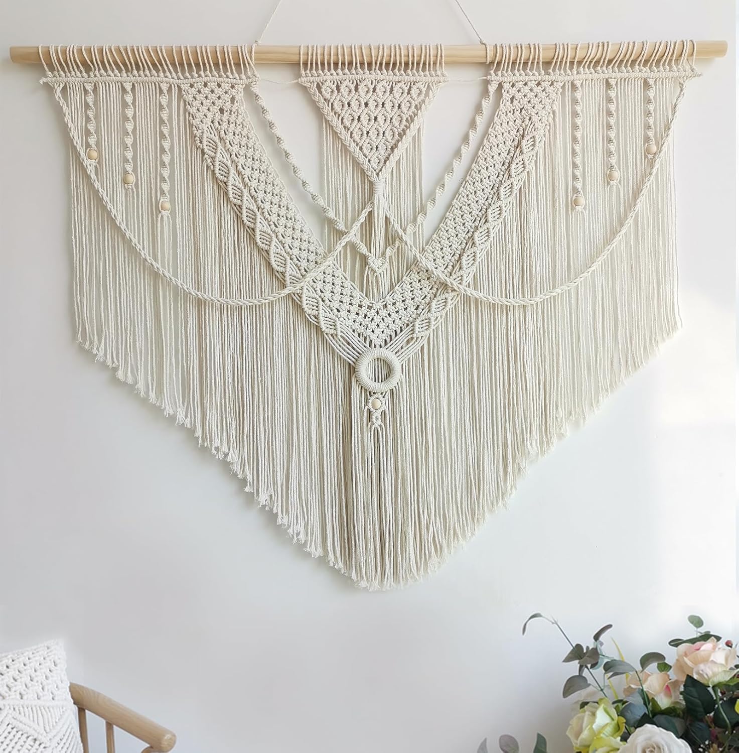 Achart Macrame Wall Hanging Large- Boho Wall Decor- large wall art- Wall Decor Living Room- Macrame