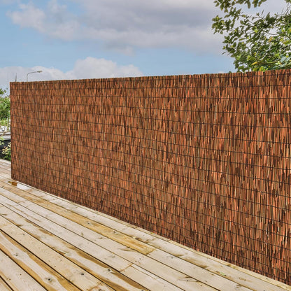 Brown 2 Pack 3.3FT X 16.4FT Reed Fencing Roll, Balcony Privacy Shade Reed Bamboo Fencing Garden