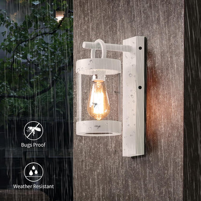 Porch Light White Dusk to Dawn Outdoor Wall Light,13in Large Exterior Lighting Fixture for House