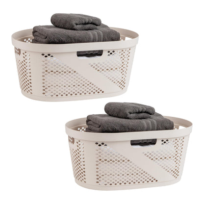 Mind Reader 40L Ventilated Laundry Baskets, Lightweight Clothes Hamper with Cutout Handles for