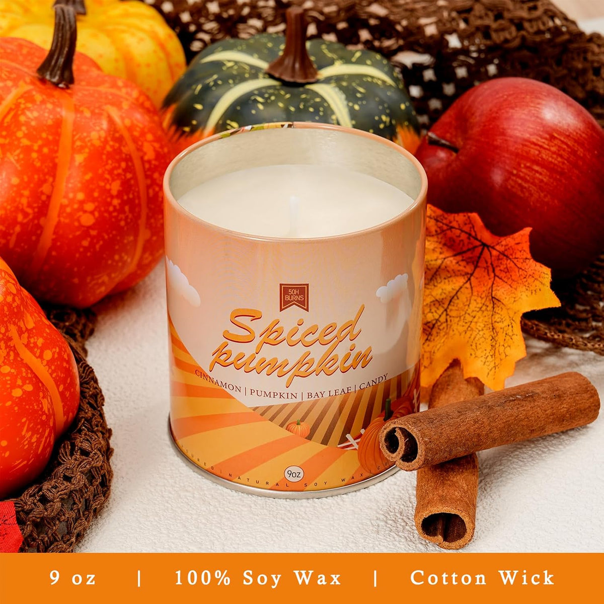 4 Pack Scented Fall Candles Set, 36oz Aromatherapy Soy Wax Candles for Home Scented, Halloween