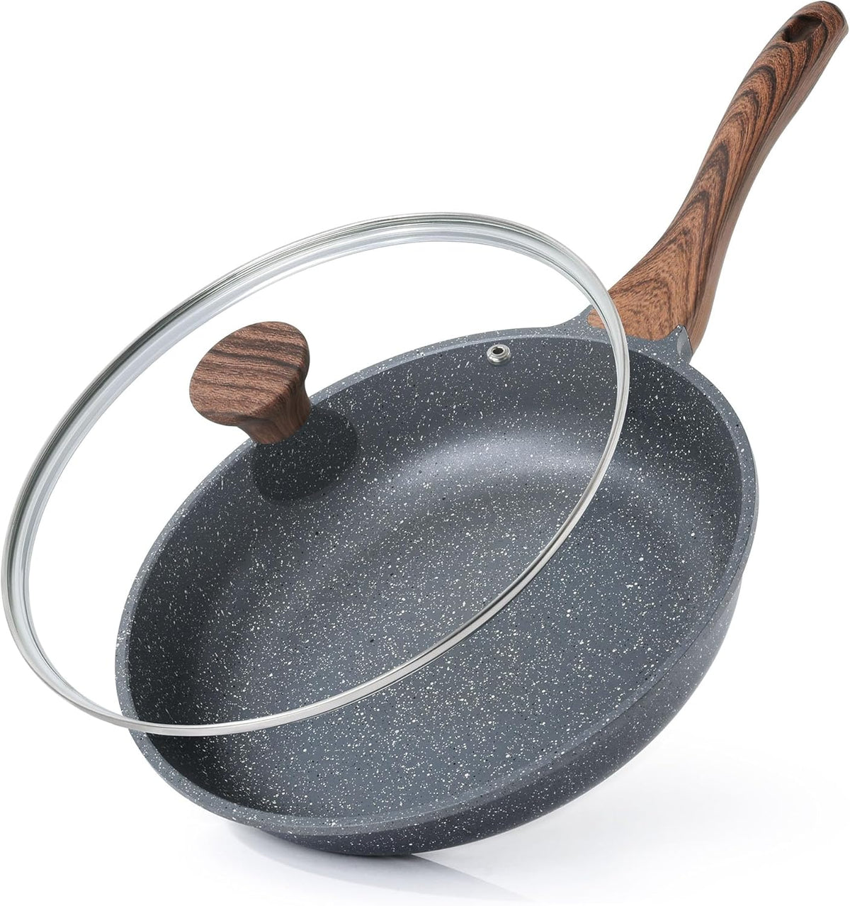 SENSARTE Nonstick Frying Pan Skillet with Lid, Omelet Pan with Cover, Healthy Cooking Chef's Pan