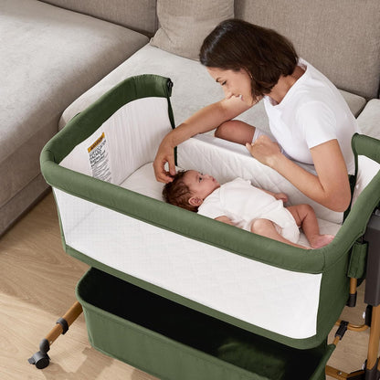 3 in 1 Baby Bassinet, Rocking Bassinet, Bedside Bassinet, 6-Height Adjustable, Bassinet Bedside