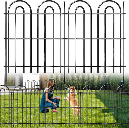 25 Panels Decorative Garden Fence, 32 in(H) X 50 ft(L) No Dig Dog Fence Outdoor for Yard, Rustproof