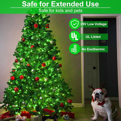 100FT 300 LED Christmas Lights Outdoor, Green Christmas String Lights with 8 Modes, Waterproof
