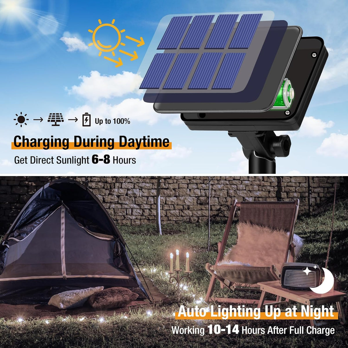 4 Pack Solar String Lights Outdoor - 320LED 132FT Solar Fairy Lights Outside Waterproof with 8