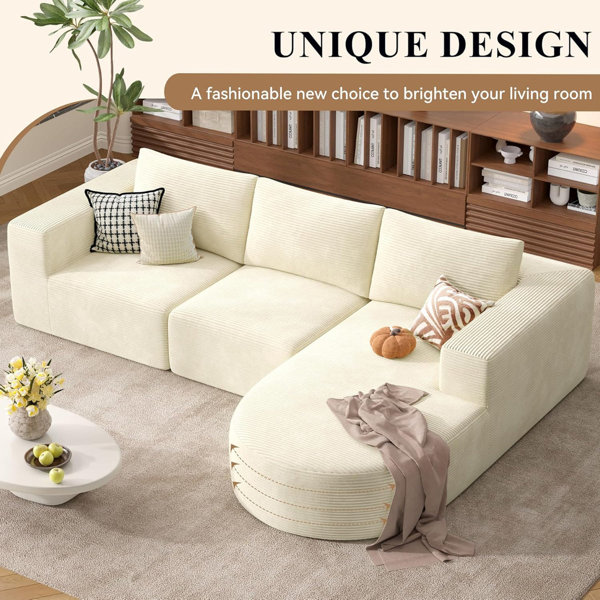 Modular Sectional Sofa with L-Shape Chaise,Cloud Sectional Modern Sleeper Couch with Deep