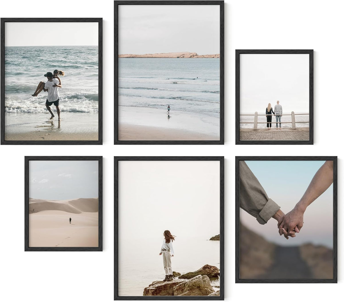 HAUS AND HUES Black Frames for Gallery Wall - Set of 6 Picture Collage Frames for Wall, picture